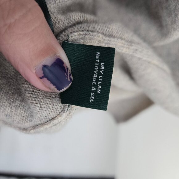 Lauren Ralph Lauren Gray Cashmere Wool Blend Sleeveless Open Shrug Small - Picture 10 of 11